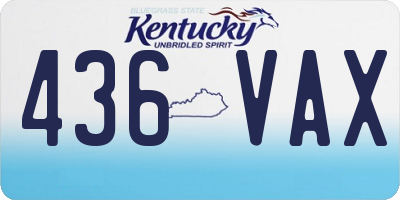 KY license plate 436VAX