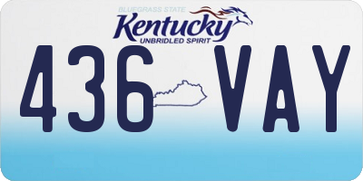 KY license plate 436VAY
