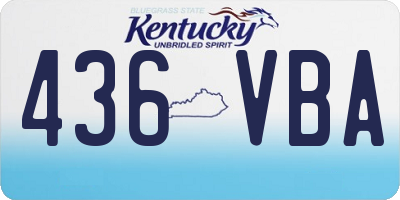KY license plate 436VBA