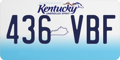 KY license plate 436VBF