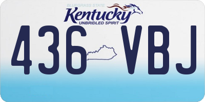 KY license plate 436VBJ