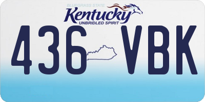 KY license plate 436VBK