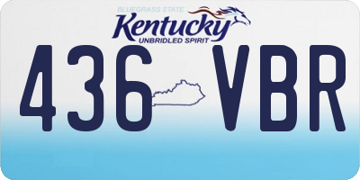 KY license plate 436VBR