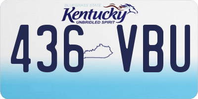 KY license plate 436VBU