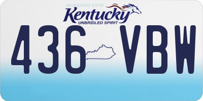 KY license plate 436VBW