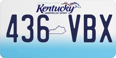 KY license plate 436VBX