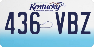 KY license plate 436VBZ