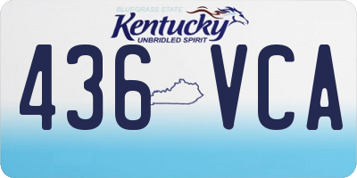 KY license plate 436VCA