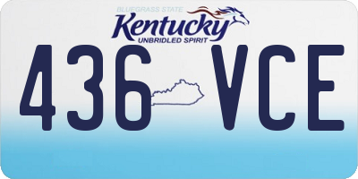 KY license plate 436VCE