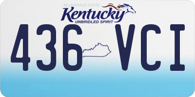 KY license plate 436VCI