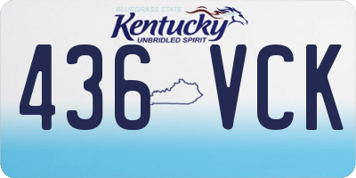 KY license plate 436VCK