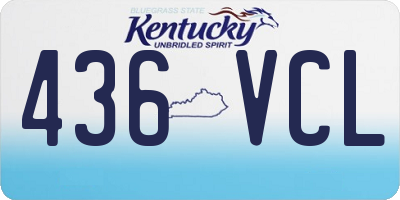 KY license plate 436VCL