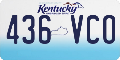 KY license plate 436VCO