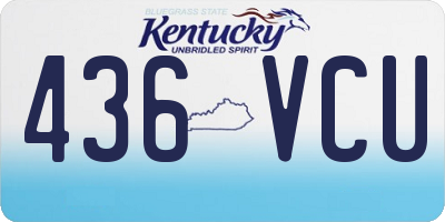 KY license plate 436VCU