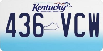 KY license plate 436VCW