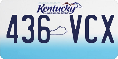KY license plate 436VCX