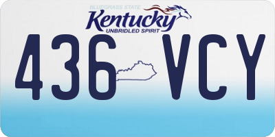 KY license plate 436VCY