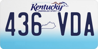 KY license plate 436VDA
