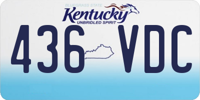 KY license plate 436VDC