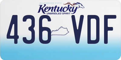 KY license plate 436VDF