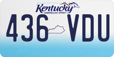 KY license plate 436VDU