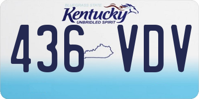 KY license plate 436VDV
