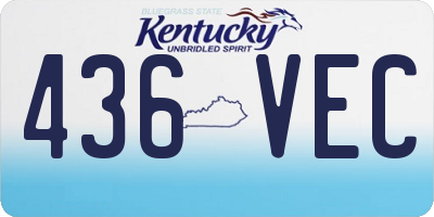 KY license plate 436VEC