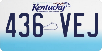 KY license plate 436VEJ