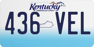 KY license plate 436VEL