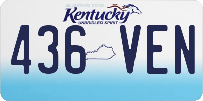 KY license plate 436VEN