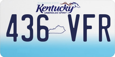 KY license plate 436VFR
