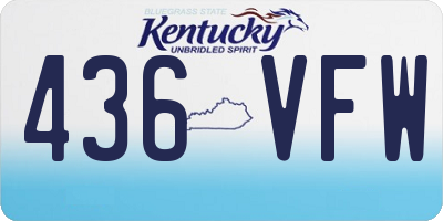 KY license plate 436VFW