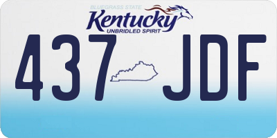 KY license plate 437JDF