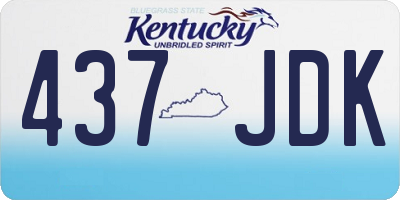 KY license plate 437JDK