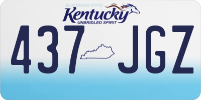 KY license plate 437JGZ