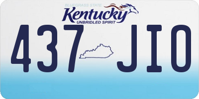 KY license plate 437JIO