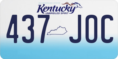 KY license plate 437JOC