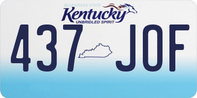 KY license plate 437JOF
