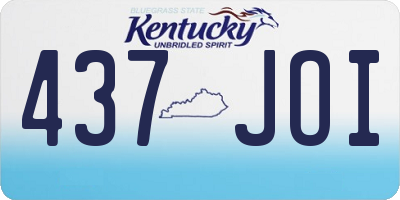 KY license plate 437JOI