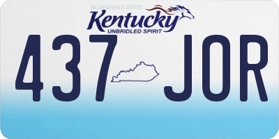 KY license plate 437JOR