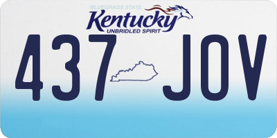 KY license plate 437JOV