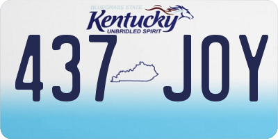KY license plate 437JOY
