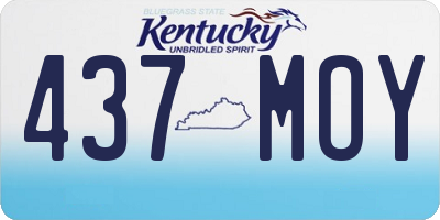 KY license plate 437MOY