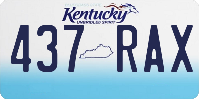 KY license plate 437RAX