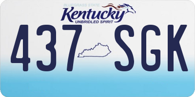 KY license plate 437SGK
