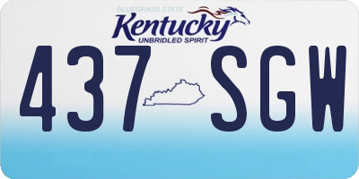 KY license plate 437SGW