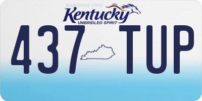 KY license plate 437TUP