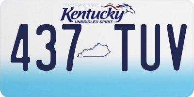 KY license plate 437TUV