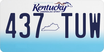 KY license plate 437TUW