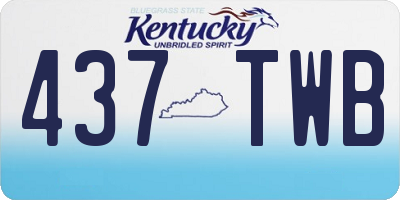 KY license plate 437TWB